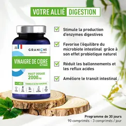 Granions Vinaigre de Cidre de Pomme 2000 mg - Digestion et Equilibre Intestinal