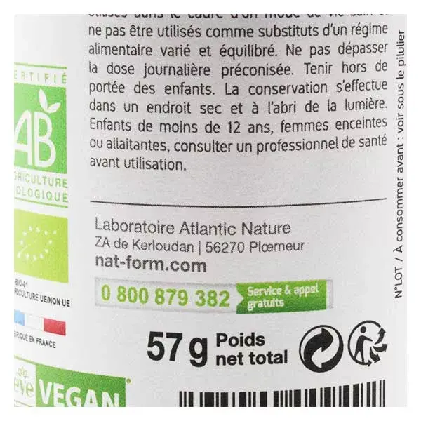 Nat & Form Organic Lemon balm 200 vegetarian capsules