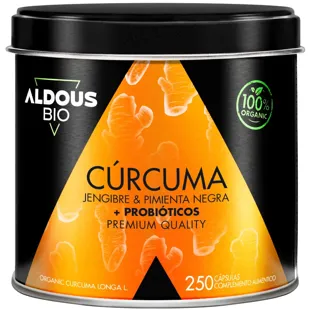 Aldous Bio Turmeric with Ginger and Black Pepper with Probiotics 250 Capsules