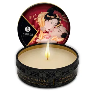 Candela da massaggio Shunga Mini Spumante Fragola - 30 ml
