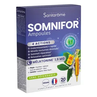 Santarome - Fiale Somnifor - Integratore alimentare per il sonno - Melatonina e piante