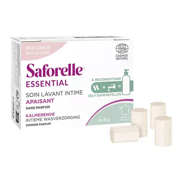 Saforelle® Essential  - Soin Lavant Intime Apaisant à Reconstiuer - Boîte de Recharge