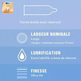 Durex Lot de 2 Boîtes de Préservatifs Confort XXL x10 - Nude XL x2