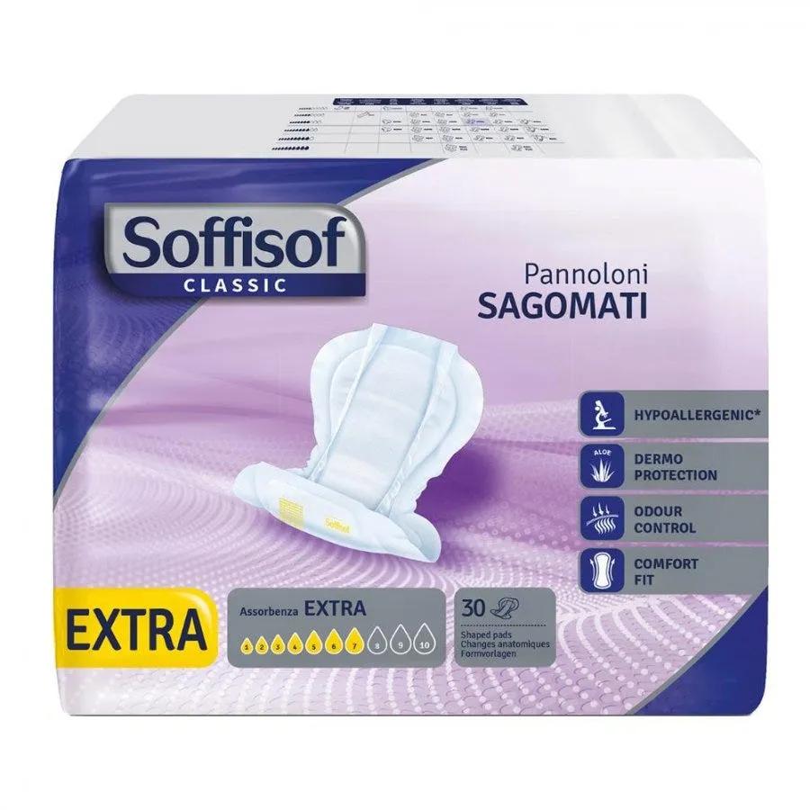 Soffisof Classic Sagomati Extra Assorbenti Igienici per Perdite Moderate 30 Pezzi