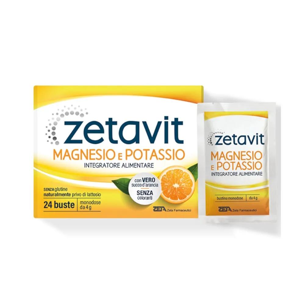 Zetavit Magnesio e Potassio Integratore Per Stanchezza e Spossatezza 24 Bustine