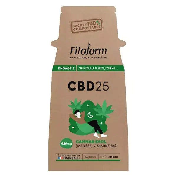Fitoform CBD25 Mélisse Vitamine B6 Ecopack 14 pastilles