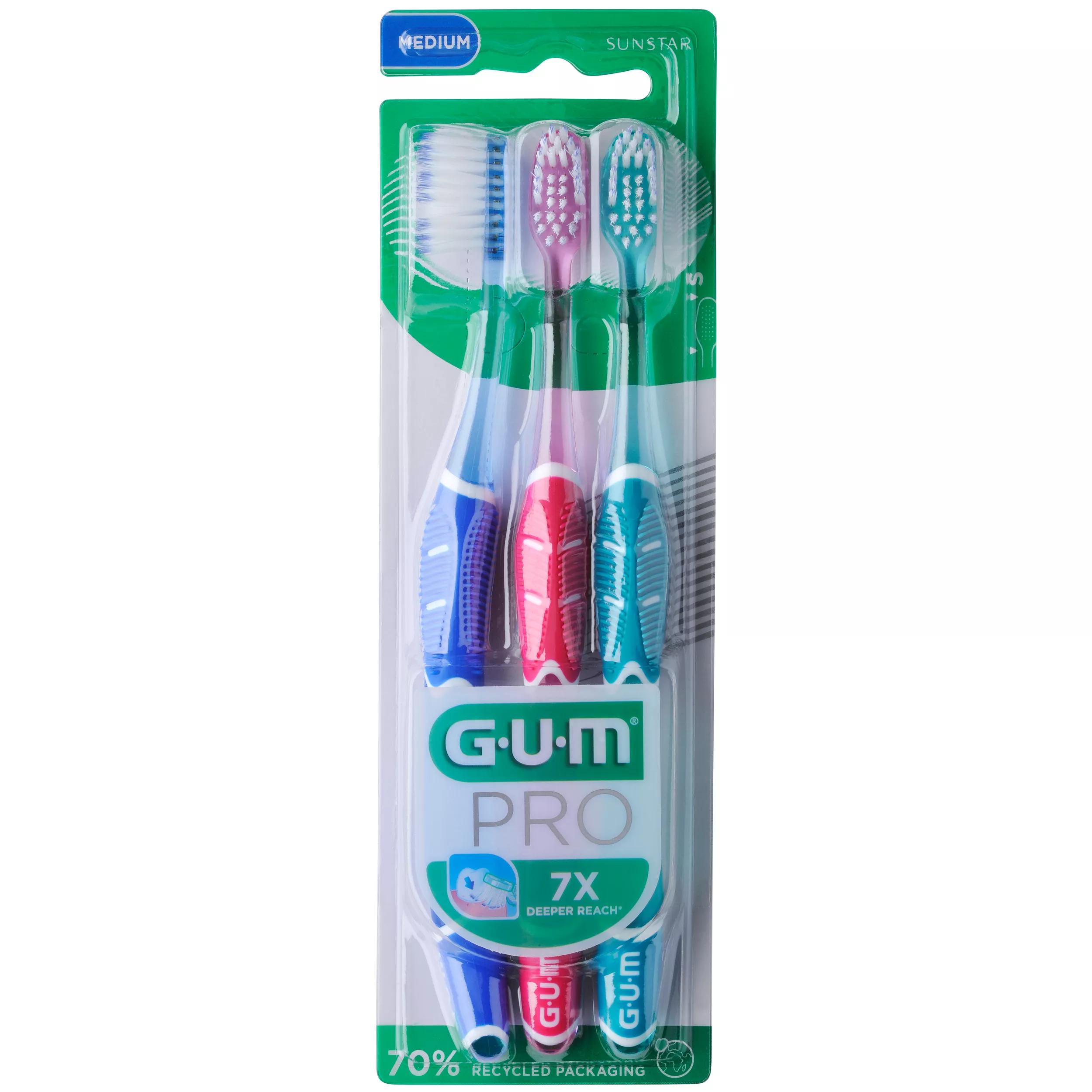 GUM® PRO Medio 2+1 Sin Cepillo de Dientes