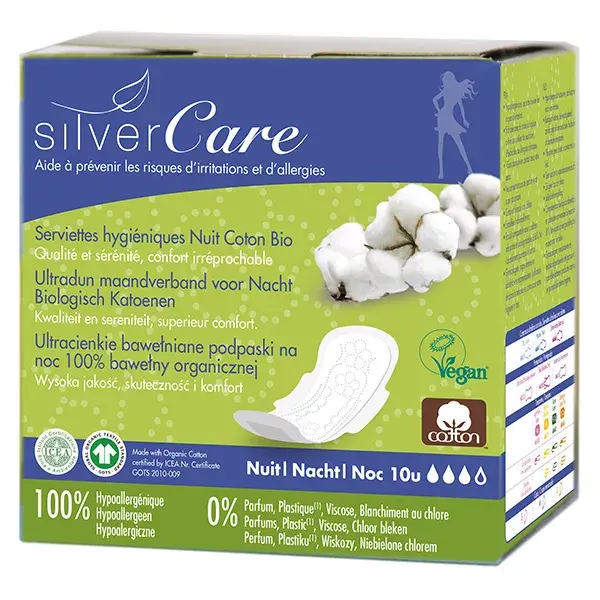Silver Care Serviette Ultra-Fine Nuit 10 unités