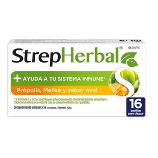 Strepsils StrepHerbal Propolis en Honey 16 zuigtabletten