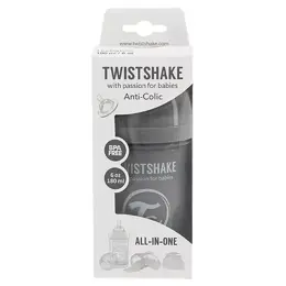 Twistshake Biberon Anti-Colique Gris Pastel +0m 180ml