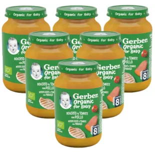 Gerber Organic Sweet Potato with Tomato and Chicken Jar +8m 6x190 gr