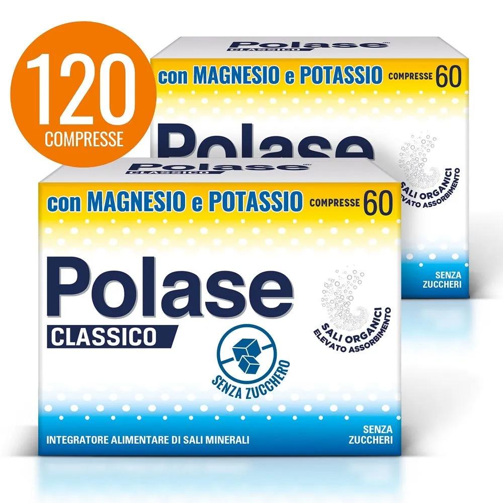 Polase Classico Senza Zucchero Integratore Stanchezza e Fatica Fisica con Magnesio e Potassio 60 + 60 Compresse