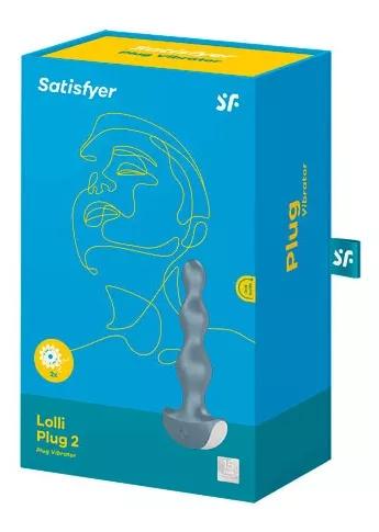 Satisfyer Lolli Plug 2, Plug Anal Vibratório, Cinza, 14 cm, Silicone Médico, Recarregável, E32091