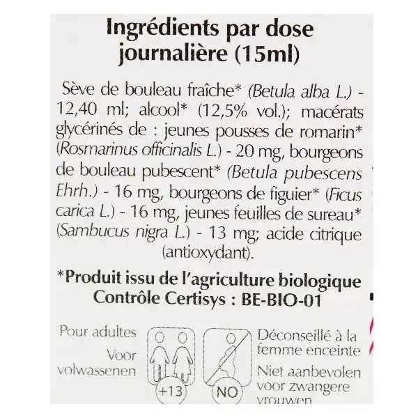 Herbalgem Sève de Bouleau Fraîche Silhousève Bio 250ml