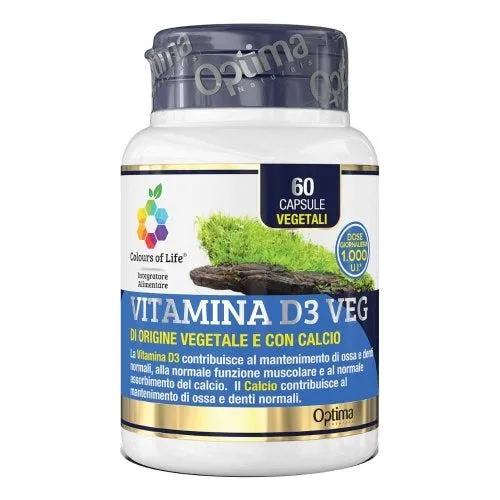 Optima Vitamina D3 Veg Integratore per Ossa e Muscoli 60 capsule