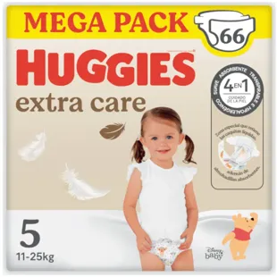 Huggies Extra Care Pañales Disney Talla 5 (11-25 Kg) 66 Uds