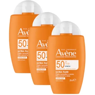 Avène Solar Invisible Ultra Mat Fluid SPF50+ 3x50 ml