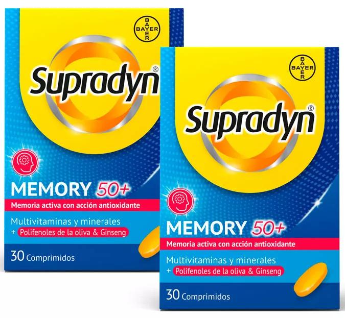 Supradyn Memory 50+ Vitaminas y Energía con Ginseng Comprimidos 2X30 uds FORMATO AHORRO