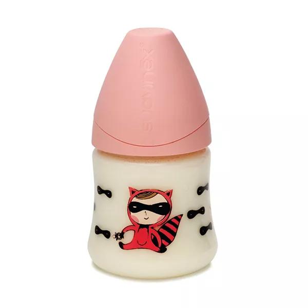 Suavinex Biberón Silicona Physio Héroes Rosa 150ml