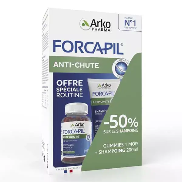 Arkopharma Forcapil Anti-Chute 60 gummies + Shampooing 200ml