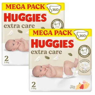 Huggies Extra Care Disney Diapers Size 2 (3-6 Kg) 2x160 Units
