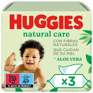 Huggies Natural Care Aloe Vera Wipes 3x56 unidades