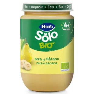 Hero Solo Pote de Banana Bio Pêra ECO +4m 190 gr