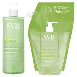 SVR Sebiaclear Gel Moussant 400ml + Eco-Recharge 400ml Peaux à Tendance Acnéiques