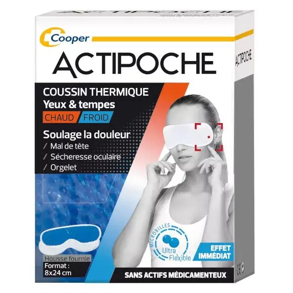 Actipoche Coussin Thermique Masque Yeux et Tempes Microbilles