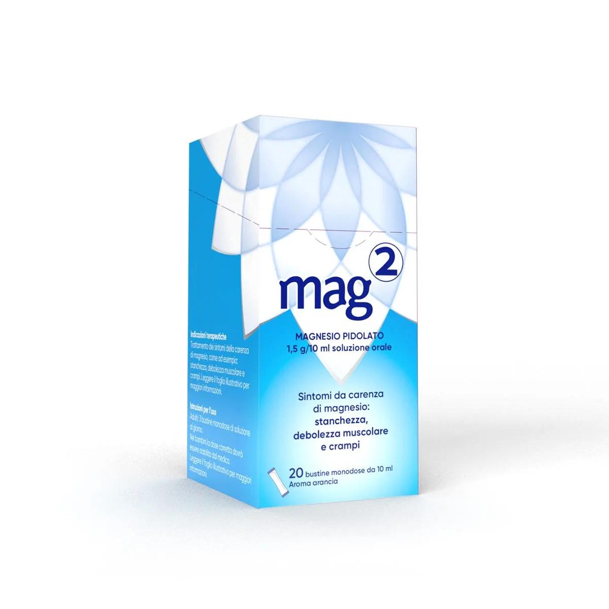 Mag2 Stickpack Soluzione Orale 1,5 g/10 ml Magnesio Pidolato 20 Bustine