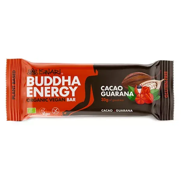 Iswari Barre Bouddha Energie Cacao y Guaraná Bio 35g