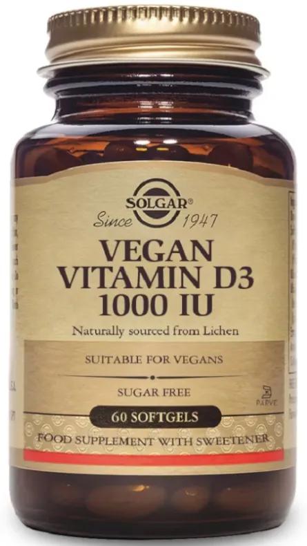 Solgar Veganes Vitamin D3 1000UI 60 Weichkapseln