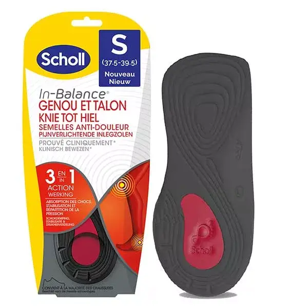 Scholl Expert Support Semelles Anti-Douleur Genou+Talon Taille S