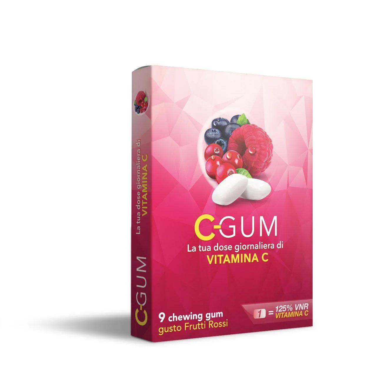 C-Gum Frutti Rossi Integratore In Chewingum di Vitamina C 9 Confetti