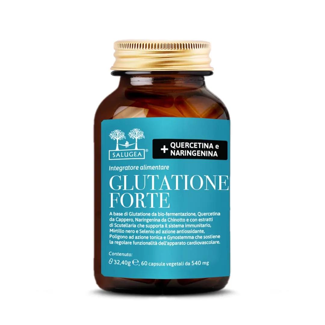 Salugea Glutatione Forte Integratore Glutatione, Quercetina e Naringenina 60 Capsule