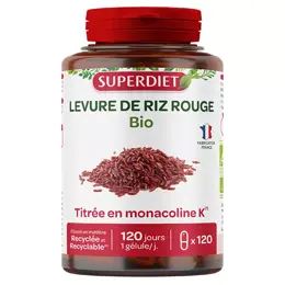 Superdiet Levure de Riz Rouge Bio 120 gélules