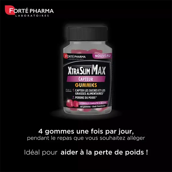 Forté Pharma XtraSlim Max Gummies Capteur de Graisses Perte de Poids - 60 Gommes