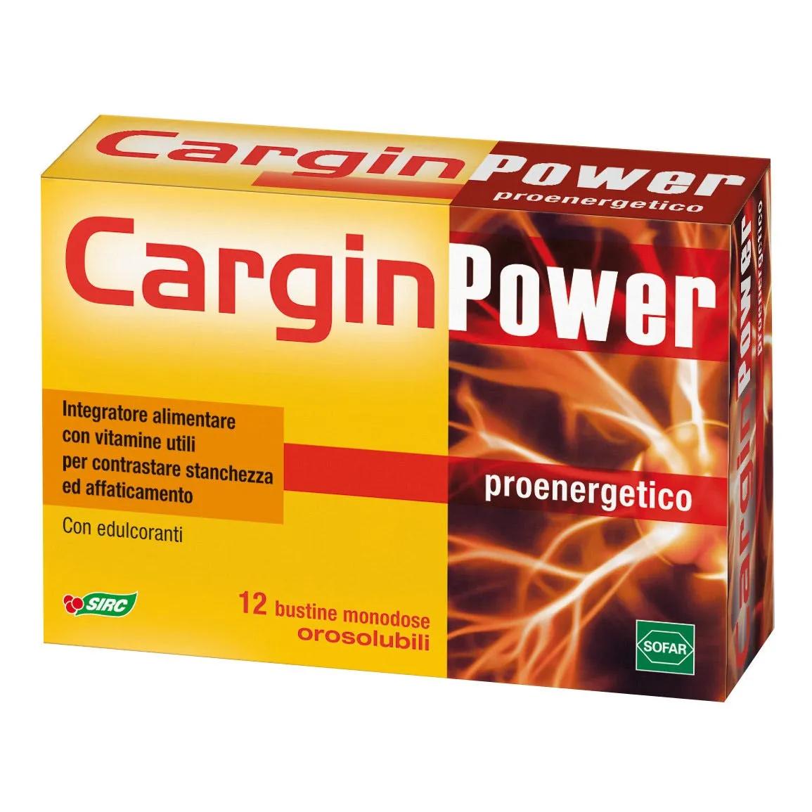 Cargin Power Integratore Stanchezza 12 Bustine Stick