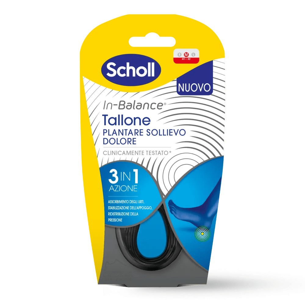 Scholl Plantari In-Balance Sollievo Dolore Tallone e Tendine di Achille Taglia M