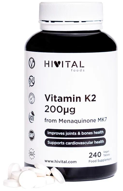 Hivital Vitamina K2 MK7 200 mcg 240 Compresse Vegane