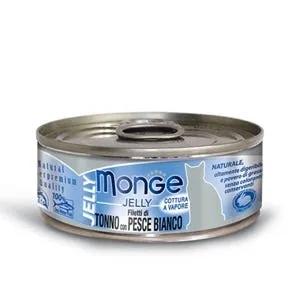 Monge Jelly Filetti Di Tonno Del Pacifico E Pesce Bianco Cibo Umido Per Gatti Adulti 80G