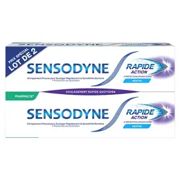 Sensodyne Dentifrice Rapide Action Sensibilité Dentaire Lot de 2 x 75ml