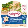 Babybio Repas Soir Assiette Légumes Verts Panais Boulghour +12m Bio 230g