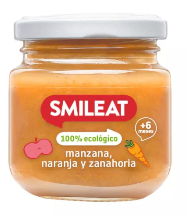 Smileat Pot Appel, Sinaasappel en Wortel ECO +6m 130 gr