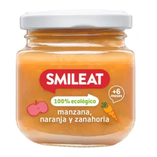 Smileat Pot Appel, Sinaasappel en Wortel ECO +6m 130 gr