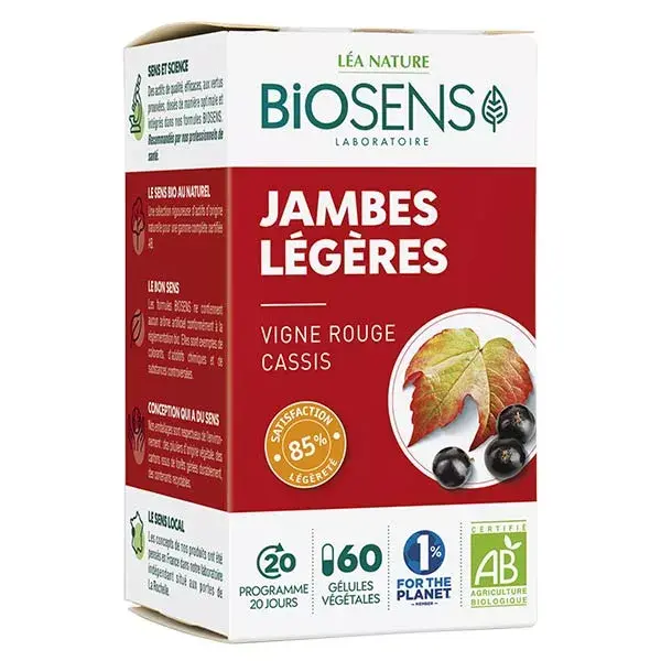 Biosens Jambes Légères Bio 60 gélules végétales