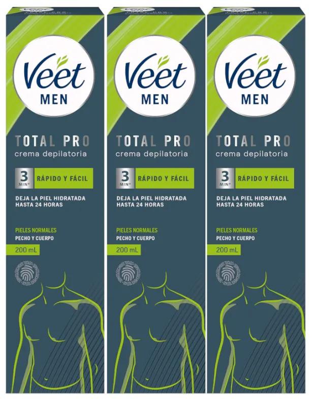 Veet Men Crème Dépilatoire Corps Homme Peau Normale 3x200 ml