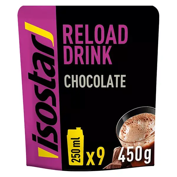 Isostar Reload Boisson de Récupération Après l'Effort Chocolat 450g
