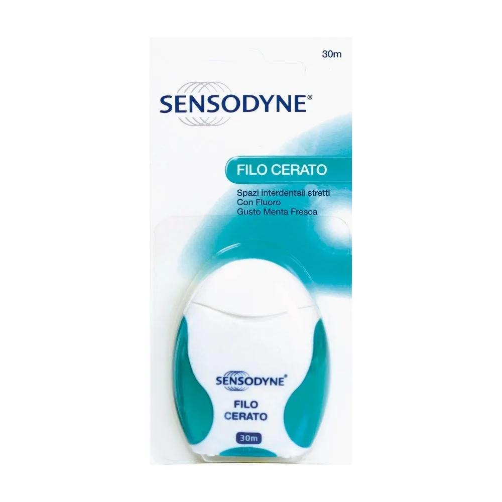 Sensodyne Filo Interdentale Cerato con Fluoro Gusto Menta Fresca 30 m