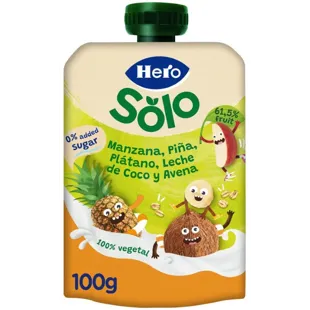 Hero Solo Pouch Apple, Pineapple, Banana, Coconut Milk and Oats +6m 100g